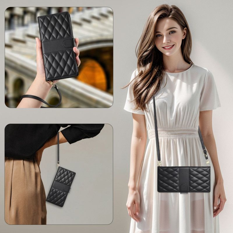 Housse Vivo V50 5G Matelassée avec Lanière et Bandoulière