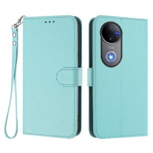 Housse Vivo V50 5G / V50e 5G Simili Cuir Uni à Lanière