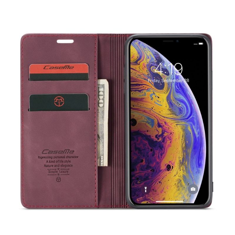 Housse iPhone XS Max Golias effet cuir - Vin Rouge