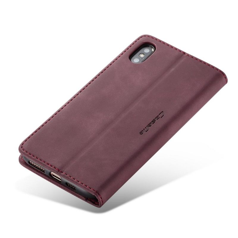 Housse iPhone XS Max Golias effet cuir - Vin Rouge