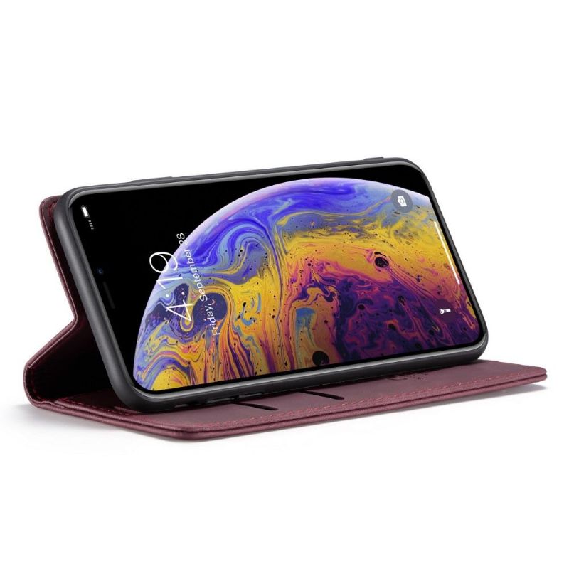 Housse iPhone XS Max Golias effet cuir - Vin Rouge