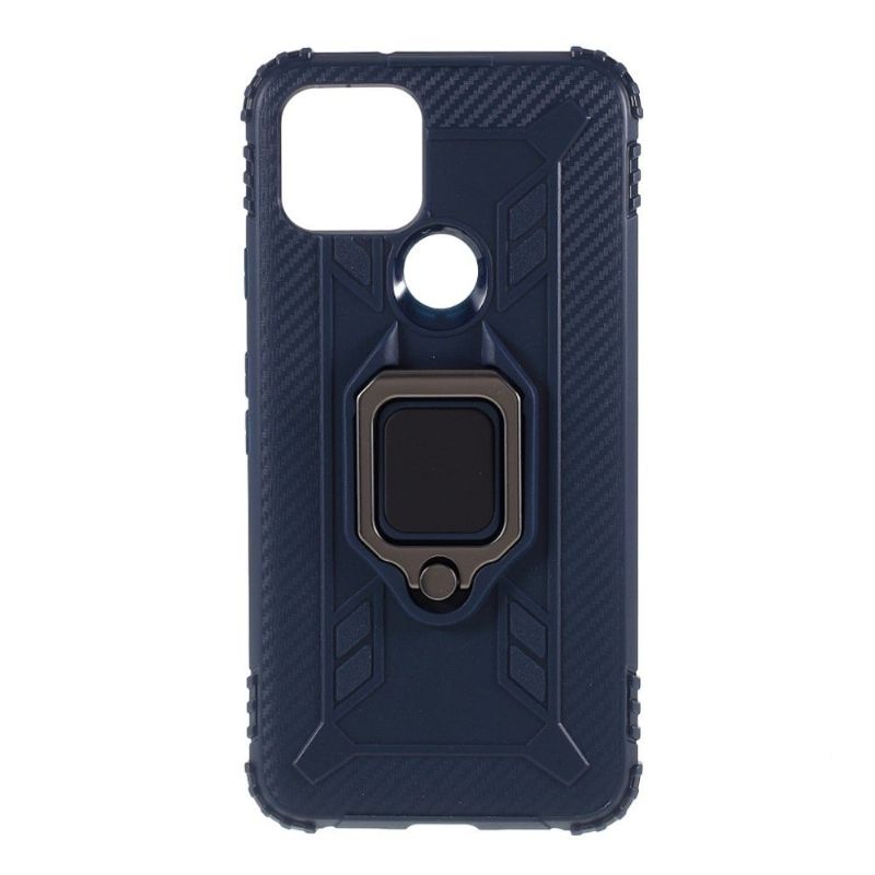 Coque Google Pixel 5 Aspect Carbone avec Anneau Support