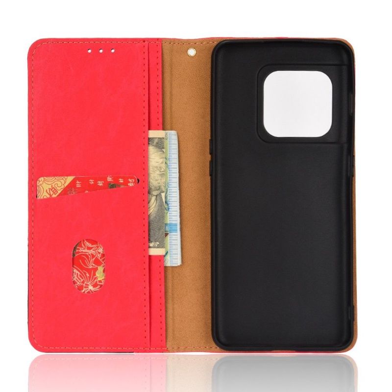 Housse OnePlus 10 Pro 5G flip cover simili cuir rétro