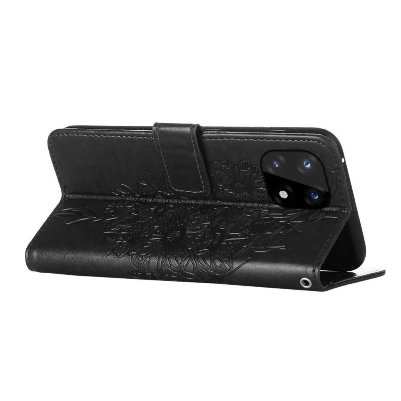 Housse OnePlus 10 Pro 5G Papillon Fleur Porte-Cartes
