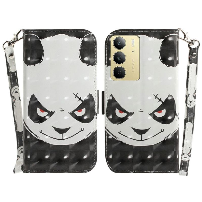 Housse Realme C75 Angry Panda à Lanière