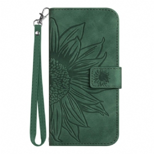 Housse Realme C75 Empreinte Tournesol à Lanière