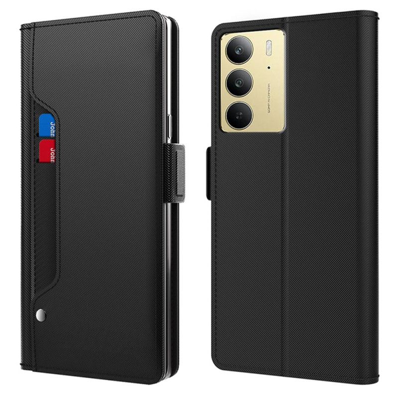 Housse Realme C75 Miroir et Porte-Cartes Amovible