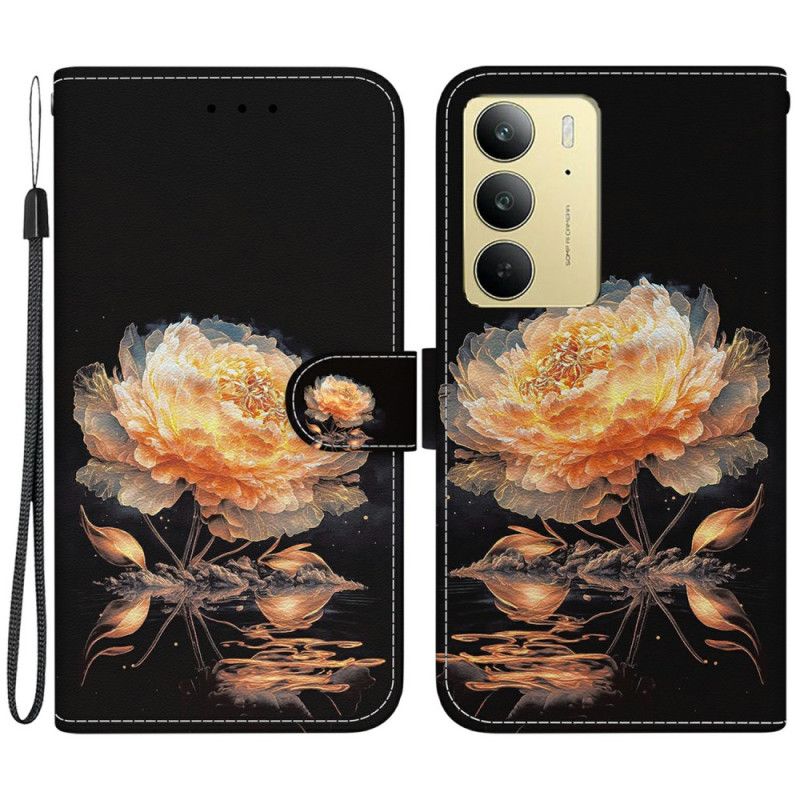 Housse Realme C75 Pivoine dorée