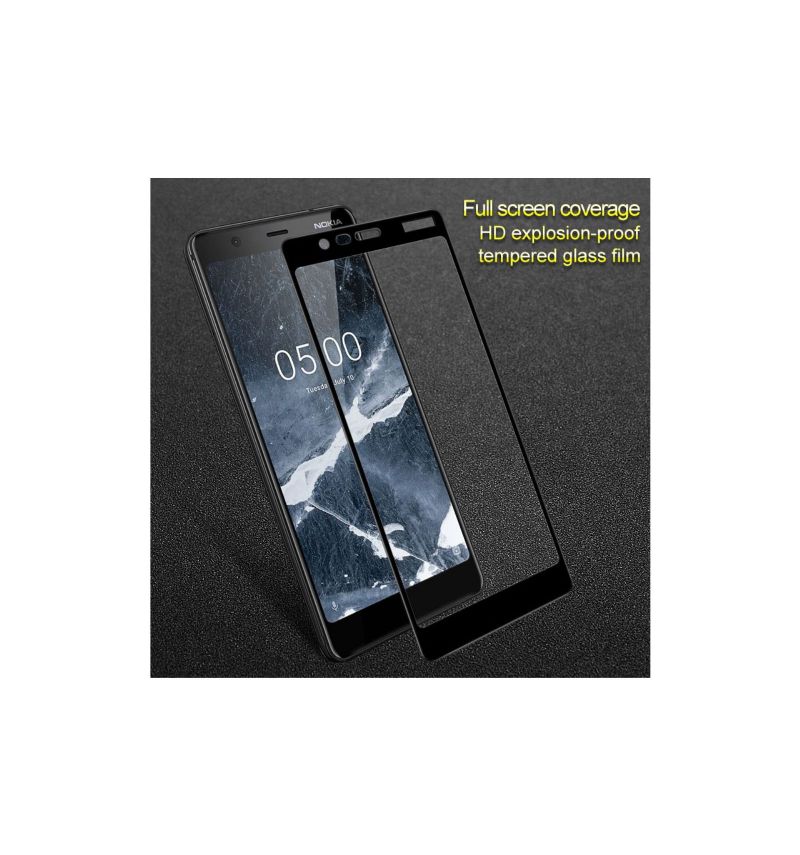 Nokia 5.1 - Protection d’écran en verre trempé Full Size - Noir