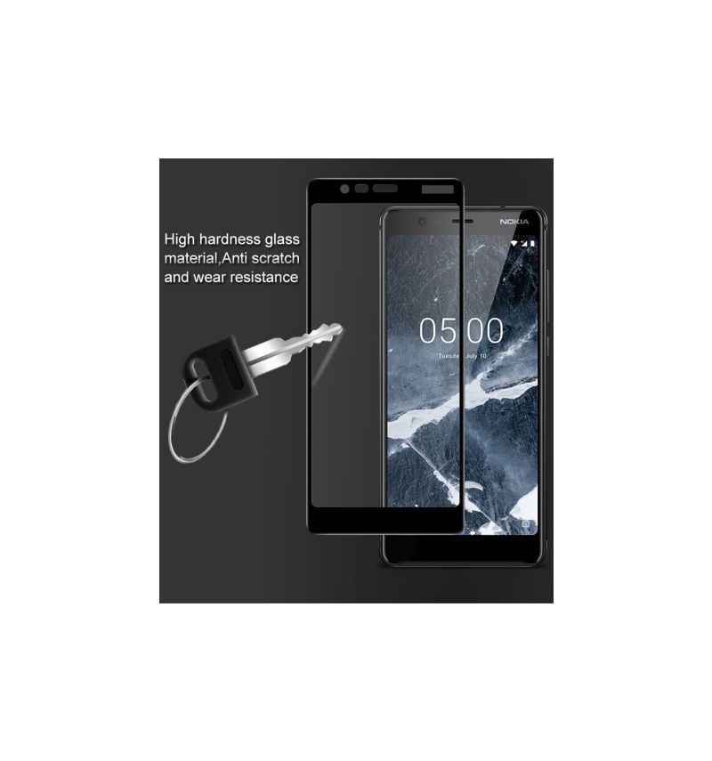 Nokia 5.1 - Protection d’écran en verre trempé Full Size - Noir