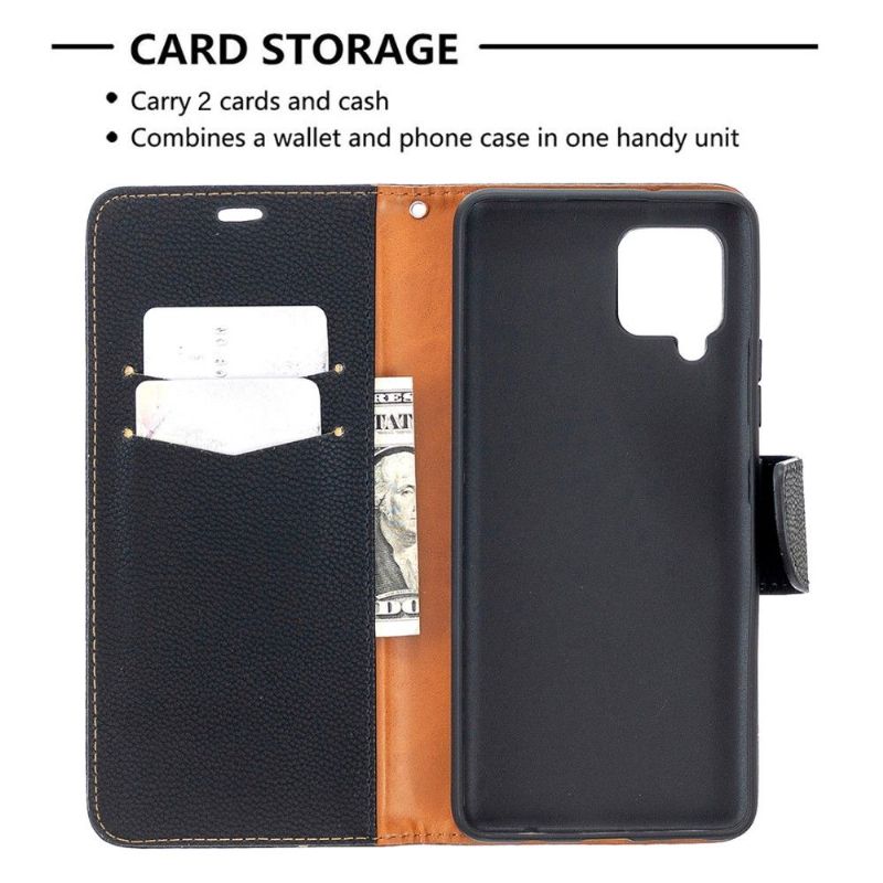 Étui folio effet cuir grainé pour Samsung Galaxy A42 5G