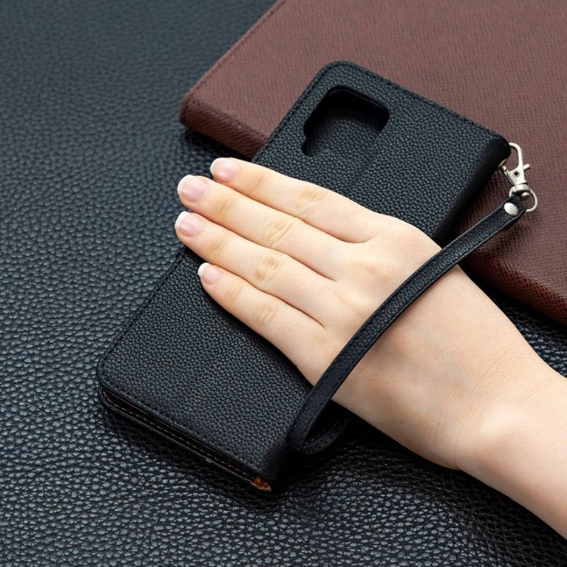 Étui folio effet cuir grainé pour Samsung Galaxy A42 5G