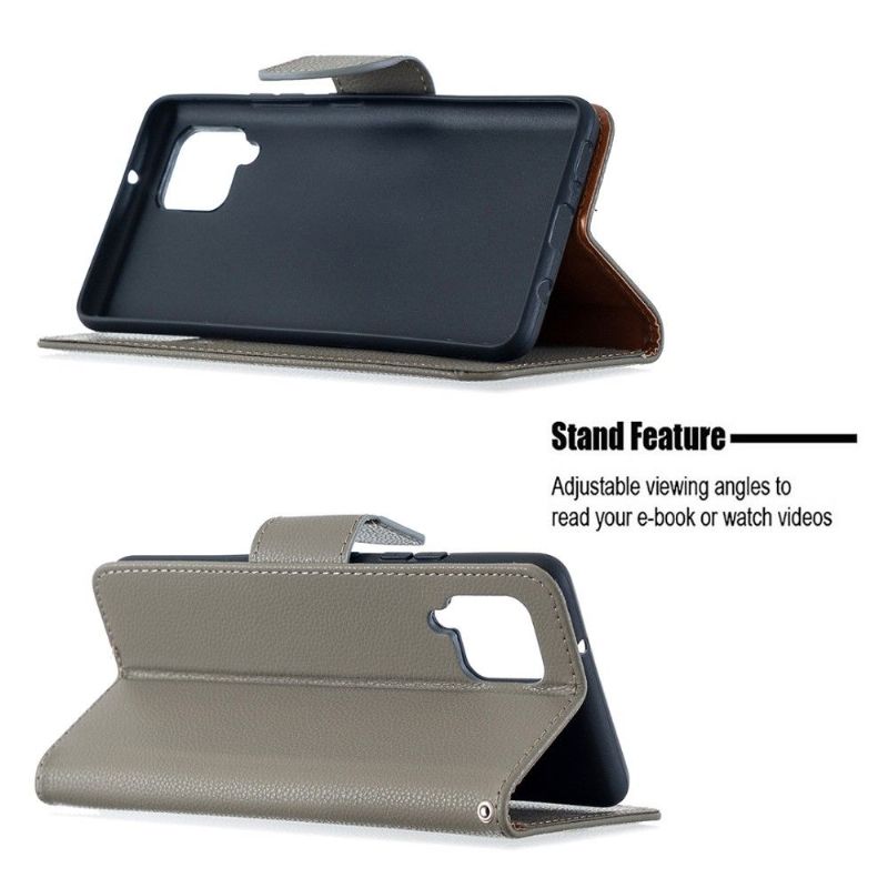 Étui folio effet cuir grainé pour Samsung Galaxy A42 5G
