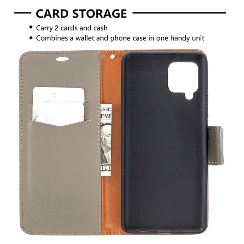 Étui folio effet cuir grainé pour Samsung Galaxy A42 5G