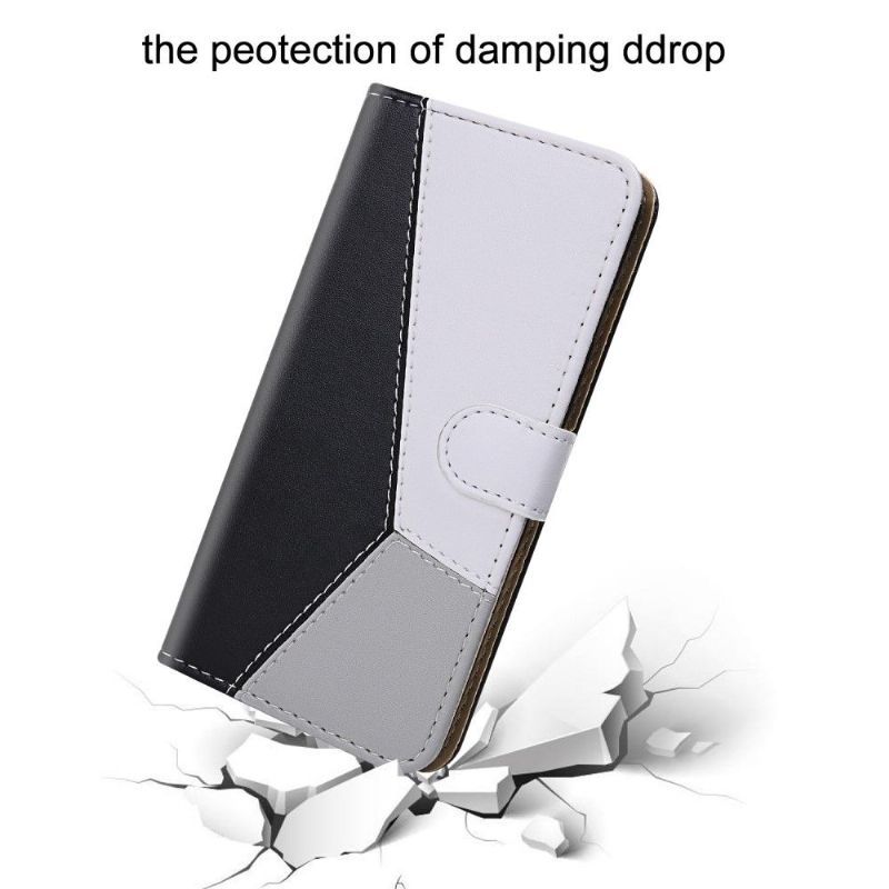 Housse Samsung Galaxy A42 5G Simili Cuir Tricolore Coutures