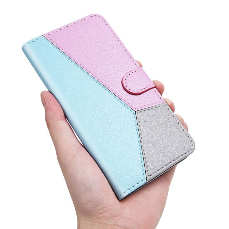 Housse Samsung Galaxy A42 5G Simili Cuir Tricolore Coutures