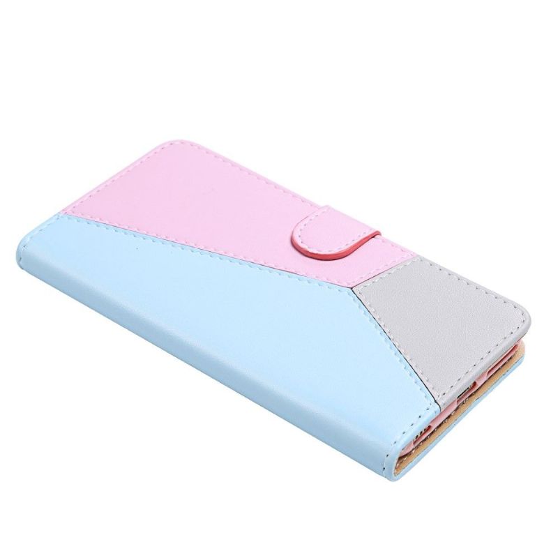 Housse Samsung Galaxy A42 5G Simili Cuir Tricolore Coutures