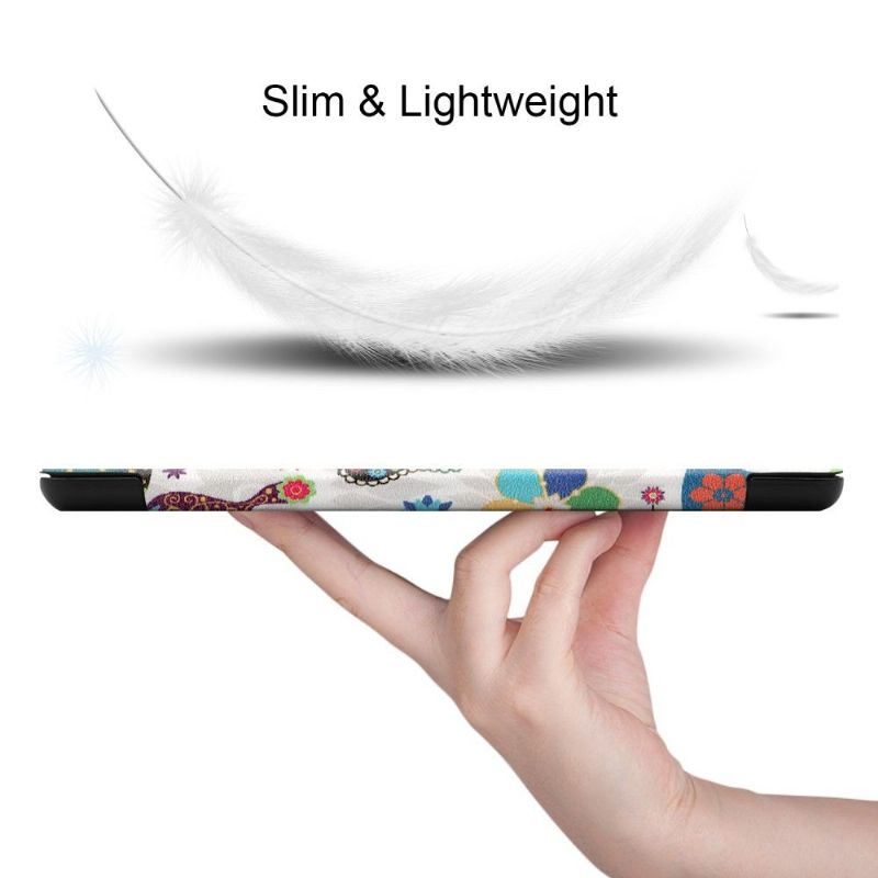 iPad mini 2019 - Coque avec rabat intelligent papillons et fleurs