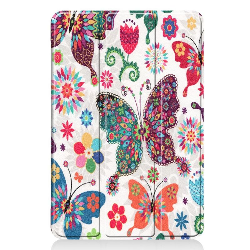 iPad mini 2019 - Coque avec rabat intelligent papillons et fleurs