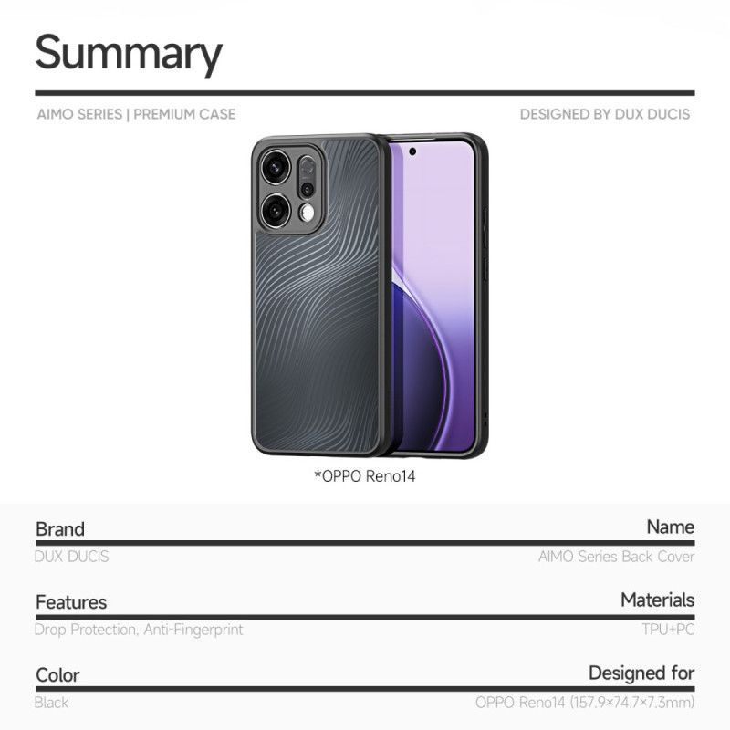 Coque Oppo Reno 14 5G Aimo Series DUX DUCIS