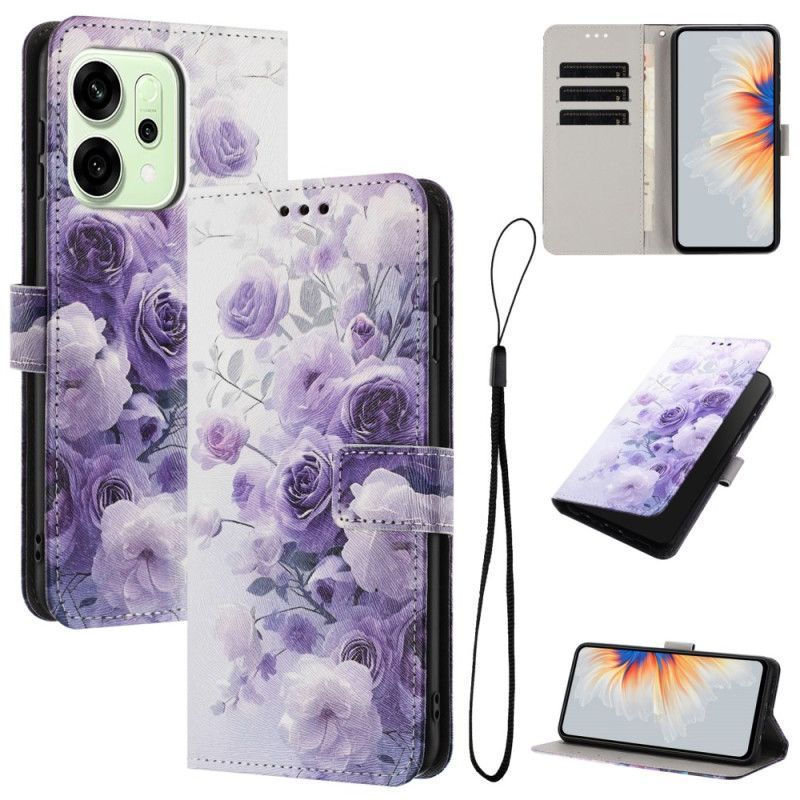 Housse Oppo Reno 14 5G / 14F 5G Fleurs Vioettes
