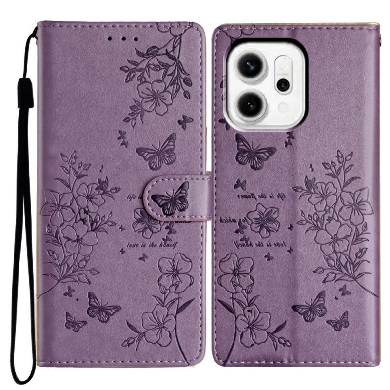 Housse Oppo Reno 14 5G Fleurs Gravées