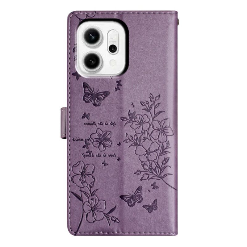 Housse Oppo Reno 14 5G Fleurs Gravées