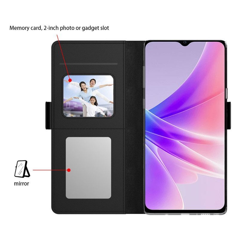 Housse Oppo Reno 14 5G Miroir et Porte-Cartes