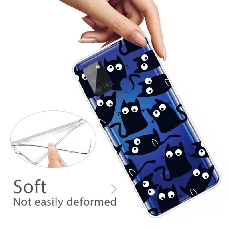 Coque Samsung Galaxy A21s chats noirs
