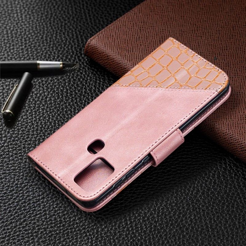 Housse Samsung Galaxy A21s Effet Cuir Aspect Croco