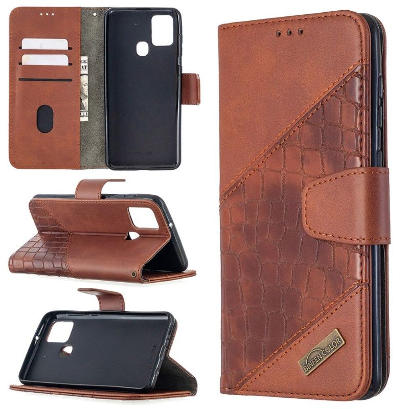 Housse Samsung Galaxy A21s Effet Cuir Aspect Croco
