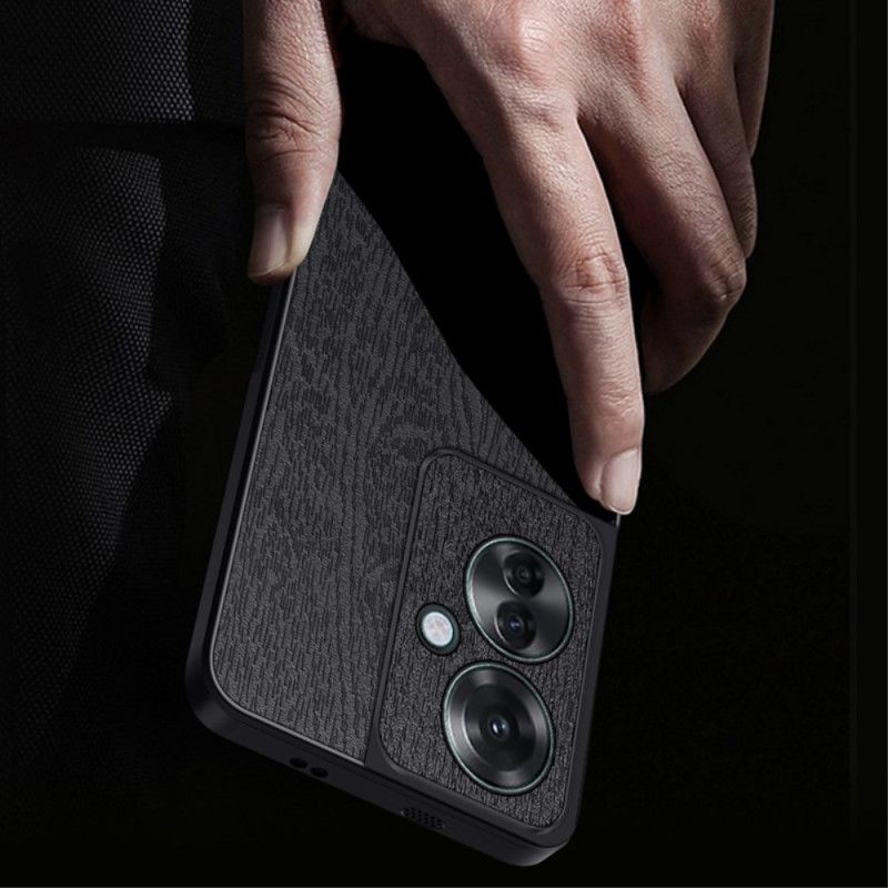 Coque Oppo Reno 11F 5G Simili Cuir Effet Bois
