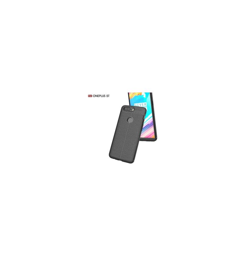 Coque OnePlus 5T Style cuir texture litchi