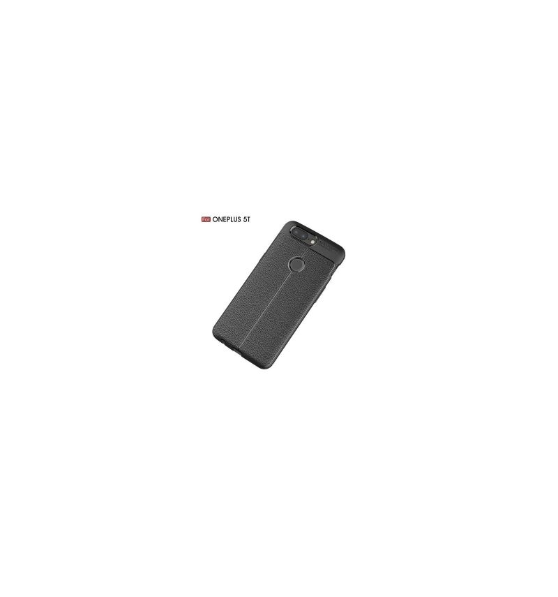 Coque OnePlus 5T Style cuir texture litchi