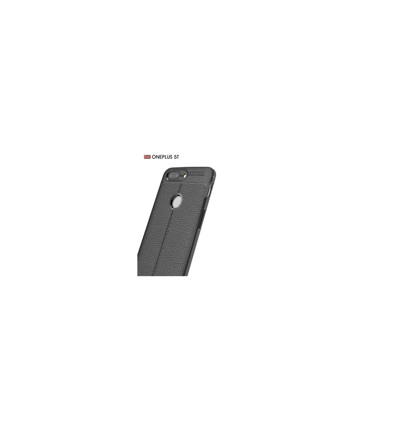 Coque OnePlus 5T Style cuir texture litchi