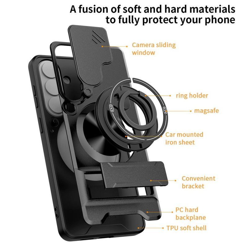 Coque Samsung Galaxy S26 Magnétique Anneau-Support Pliable et Protection Caméra