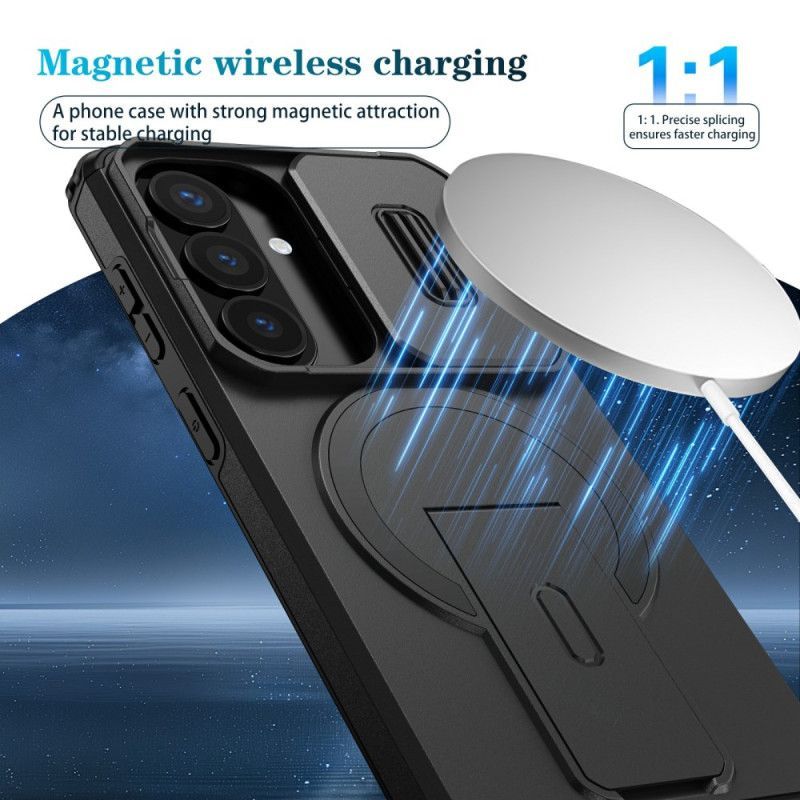 Coque Samsung Galaxy S26 Magnétique Béquille et Cache Caméra Coulissant