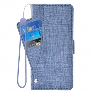 Housse Samsung Galaxy S26 avec Texture Jean et Porte-Cartes Rotatif
