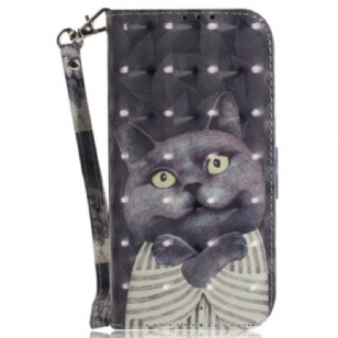 Housse Samsung Galaxy S26 Chat Gris à Lanière