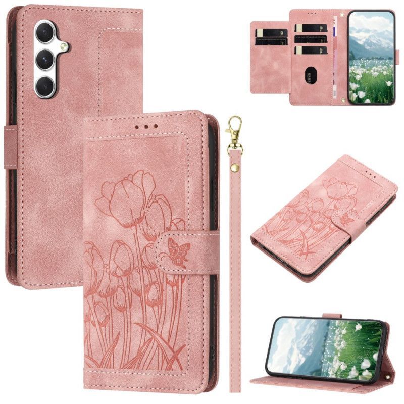 Housse Samsung Galaxy S26 Portefeuille 5 Porte-Cartes Floral