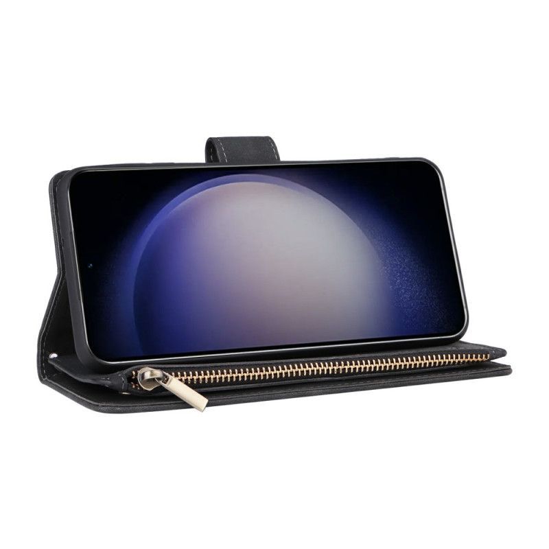 Housse Samsung Galaxy S26 Portefeuille avec Fermeture Éclair Effet Daim