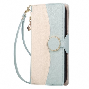 Housse Samsung Galaxy S26 Portefeuille Bicolore à Fermeture Éclair