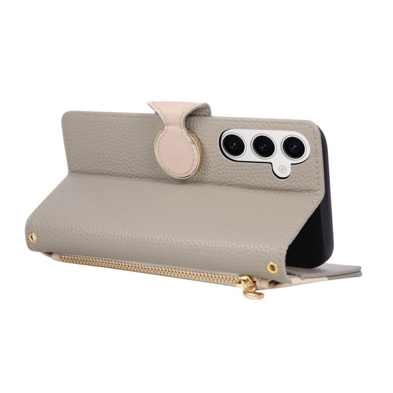 Housse Samsung Galaxy S26 Portefeuille Bicolore à Fermeture Éclair