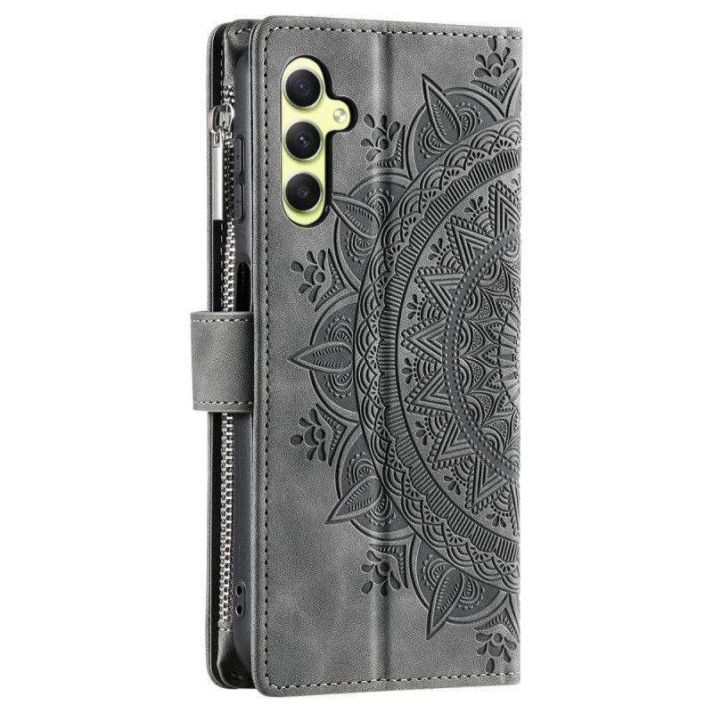 Housse Samsung Galaxy S26 Portefeuille Effet Daim Mandala