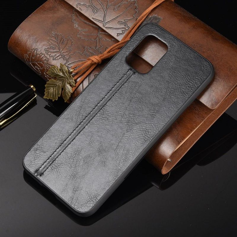 Coque Xiaomi Mi 10 Lite Effet Cuir Coutures