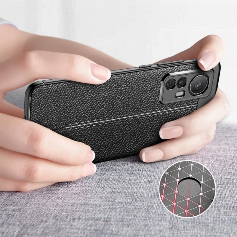 Coque Xiaomi 12 / 12X Effet Cuir Litchi Double Line