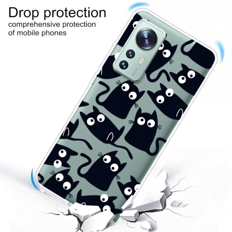 Coque Xiaomi 12 / 12X Multiples Chats Noirs