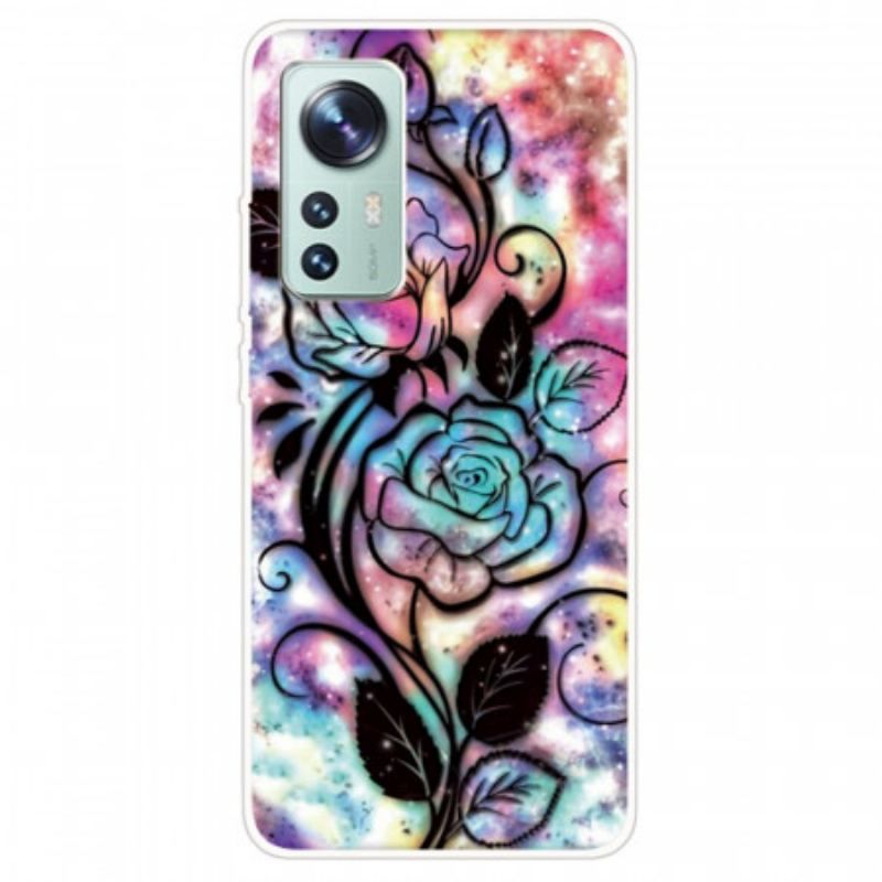 Coque Xiaomi 12 / 12X Silicone Fleur Graphique