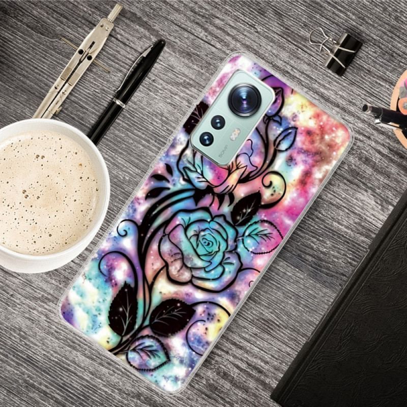 Coque Xiaomi 12 / 12X Silicone Fleur Graphique