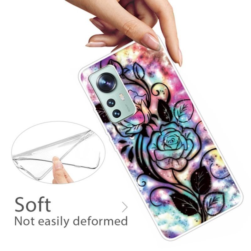 Coque Xiaomi 12 / 12X Silicone Fleur Graphique